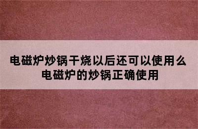 电磁炉炒锅干烧以后还可以使用么 电磁炉的炒锅正确使用